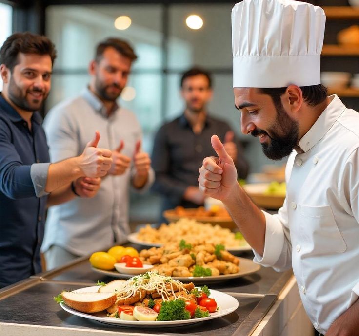 Chef teaching a cooking class